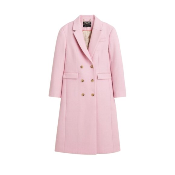 NWT JCrew Double Breasted Top Coat Womens 10 Pink Italian Cloth Wool BV088 NEW - Picture 1 of 11